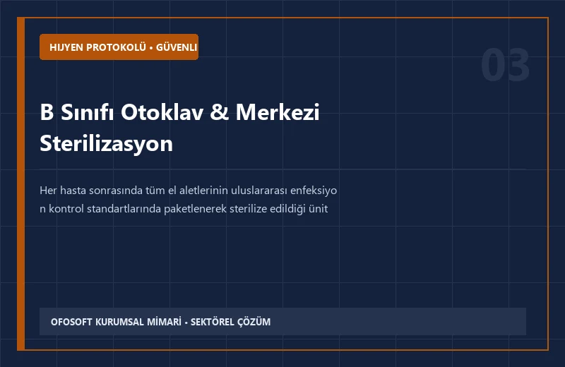 B Sınıfı Otoklav & Merkezi Sterilizasyon